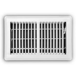 Everbilt 6 in. x 10 in. 2-Way Steel Floor Register in White